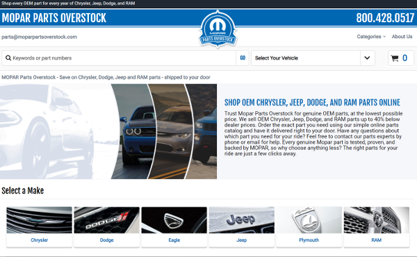 Mopar Parts Overstock Dealership by SimplePart
