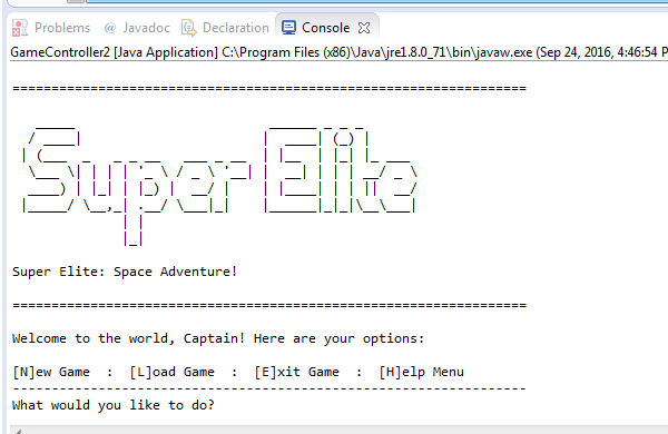 Super Elite: Space Adventure! in Java